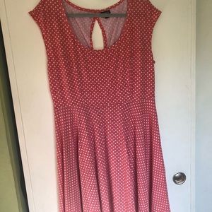 Torrid coral polka dot swinger dress size 1